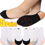 3Pairs Invisible Half-Palm Socks Women Summer Silicone Non-Slip Thin Boat Sox High Heels Shoes Antiskid Liner Half Feet Hosiery