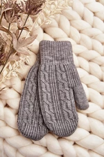 Warm women's one-finger gloves, grey