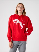 Red Unisex Patterned Hoodie Wrangler - Men