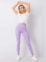 Basic leggings with purple stripes