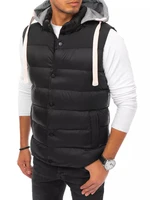 Black men's vest with hood Dstreet