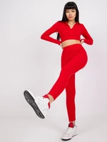 Red ribbed leggings Caviana RUE PARIS