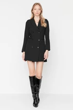 Trendyol Black Button Detailed Woven Mini Jacket Woven Dress