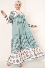 Bigdart 2175 Patterned Hijab Dress - D.mint