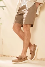 Hotiç Genuine Leather Men's Loafers, Sand Beige