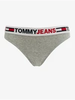 Světle šedé dámské žíhané kalhotky Tommy Jeans - Dámské