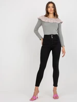 Black denim jeans with high waist