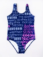 Yoclub Kids's Girl's One Piece Swimming Costume LKJ-0030G-A100 Navy Blue