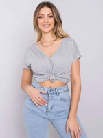 Grey T-shirt with V-neck