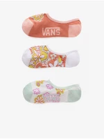 Set of three pairs of women's floral socks in white and pink VANS Fl - Ladies