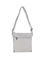 Grey women's shoulder bag made of eco-leather