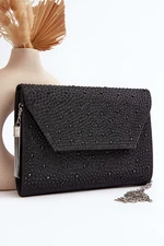 Decorated Edela clutch bag, black