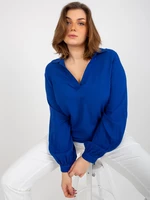 Dark blue shirt blouse plus collared sizes