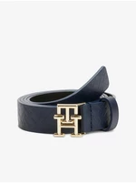 Dark blue women's leather belt Tommy Hilfiger