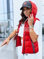Women's quilted vest WISE OWL red Dstreet
