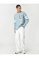 Koton College Sweatshirt. Raised Crew Neck.
