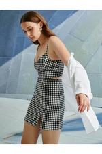 Koton Checkered Thin Straps Crop Top