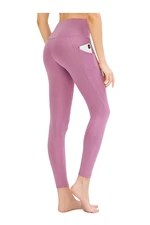 LOS OJOS Women's Lavender High Waist Double Pocket Consolidator Sports Leggings. LOS OJOS Women's Lavender High Waist Double Pocket Consolidator Sports Leggings.