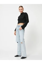 Koton Crop Sweater Openwork Flare Sleeve