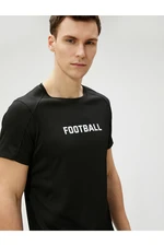Koton Sports T-Shirt with Stitching Detail Slogan Printed Crew Neck