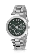 Polo Air Sport Stylish Women's Wristwatch Silver Green Color