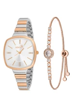 Polo Air Elegant Strap Women's Wristwatch Zircon Stone Bracelet Combination Silver-Copper Color