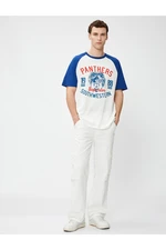 Koton College Print T-Shirt, Crew Neck Raglan Sleeve Detail.