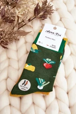 Pánské neodpovídající ponožky, zeleninová zelená a žlutá