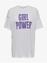 White oversize T-shirt with print ONLY Tina - Women