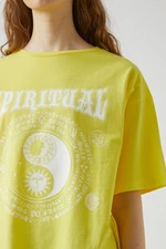 Koton Oversized Printed Short Sleeve Cotton T-Shirt