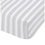 Szaro-białe bawełniane prześcieradło Bianca Check And Stripe, 135x190 cm