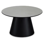 Czarno-jasnoszary stolik z blatem w dekorze marmuru ø 80 cm Tango – Furnhouse