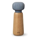 Młynek do przypraw z drewna dębowego z szaroniebieskim porcelanowym detalem Kähler Design Hammershoi, wys. 17,5 cm