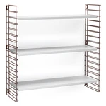 3-poziomowy regał w kolorze brązu z białymi półkami Metaltex Libro, szer. 70 cm 3-poziomowy regał w kolorze brązu z białymi półkami Metaltex Libro, szer. 70 cm