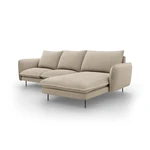 Beżowa sofa narożna Cosmopolitan Design Vienna, prawostronna