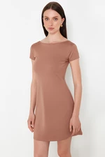 Trendyol Mink More Sustainable A-line/bell Form Stretchy Knitted Mini Dress
