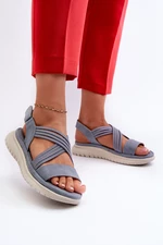 Lehké, pohodlné dámské sandály na suchý zip, modrá, Ceclea