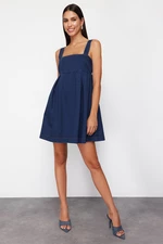 Trendyol Dark Blue More Sustainable Pleated Denim Mini Dress