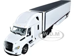 2018 Freightliner Cascadia High Roof Sleeper Cab with 53 Utility Reefer Trailer White 1/64 Diecast Model by DCP/First Gear