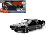 Doms Plymouth GTX Black with Silver Stripes Fast &amp; Furious F8 "The Fate of the Furious" Movie 1/32 Diecast Model Car by Jada