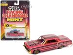 1964 Chevrolet Impala Lowrider Pink with Graphics and Pink Interior "Racing Champions Mint 2023" Release 1 Limited Edition to 3388 pieces Worldwide 1