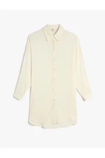 Koton Viscose Shirt With Crinkle Fabric Buttons For Beach Wear