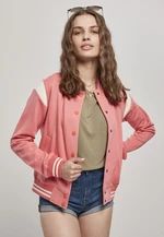 Dámská insetová bunda College Sweat Jacket světle růžová/bílá písková
