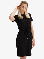 Black women's short dress with drawstring waist SuperDry - Women's Black women's short dress with drawstring waist SuperDry - Women's