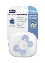 CHICCO Cumlík Physio Comfort silikónový chlapec - macko/bodky 0 - 6 m 2 ks CHICCO Cumlík Physio Comfort silikónový chlapec - macko/bodky 0 - 6 m 2 ks