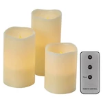 LED dekorace EMOS vosková sviečka, rôzne veľkosti, 3x AAA, vnútorná, vintage, 3 ks, ovládač (DCCV07) LED dekorácia (3 sviečky) • farba svetla: vintage