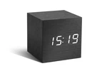 Ceas cu alarmă "Cube Click", negru / alb - Gingko