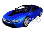 2018 BMW i8 Coupe Metallic Blue with Black Top 1/24 Diecast Model Car by Motormax