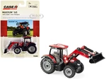 Case IH Maxxum 145 Tractor with Front Loader Red and Black "Case IH Agriculture" Series 1/64 Diecast Model by ERTL TOMY