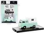 1965 Ford Econoline Pickup Truck with Camper Shell Mint Green and White Limited Edition to 4400 pieces Worldwide 1/64 Diecast Model Car by M2 Machine